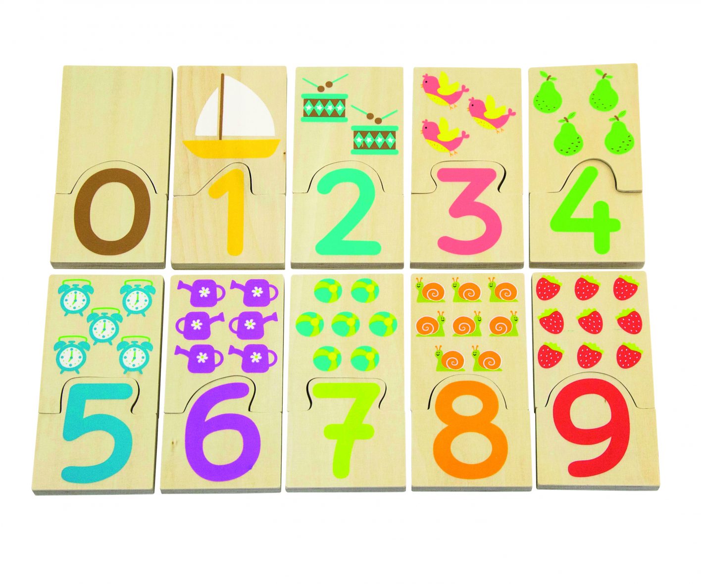 Puzzle de asociere, din lemn – Cifrele