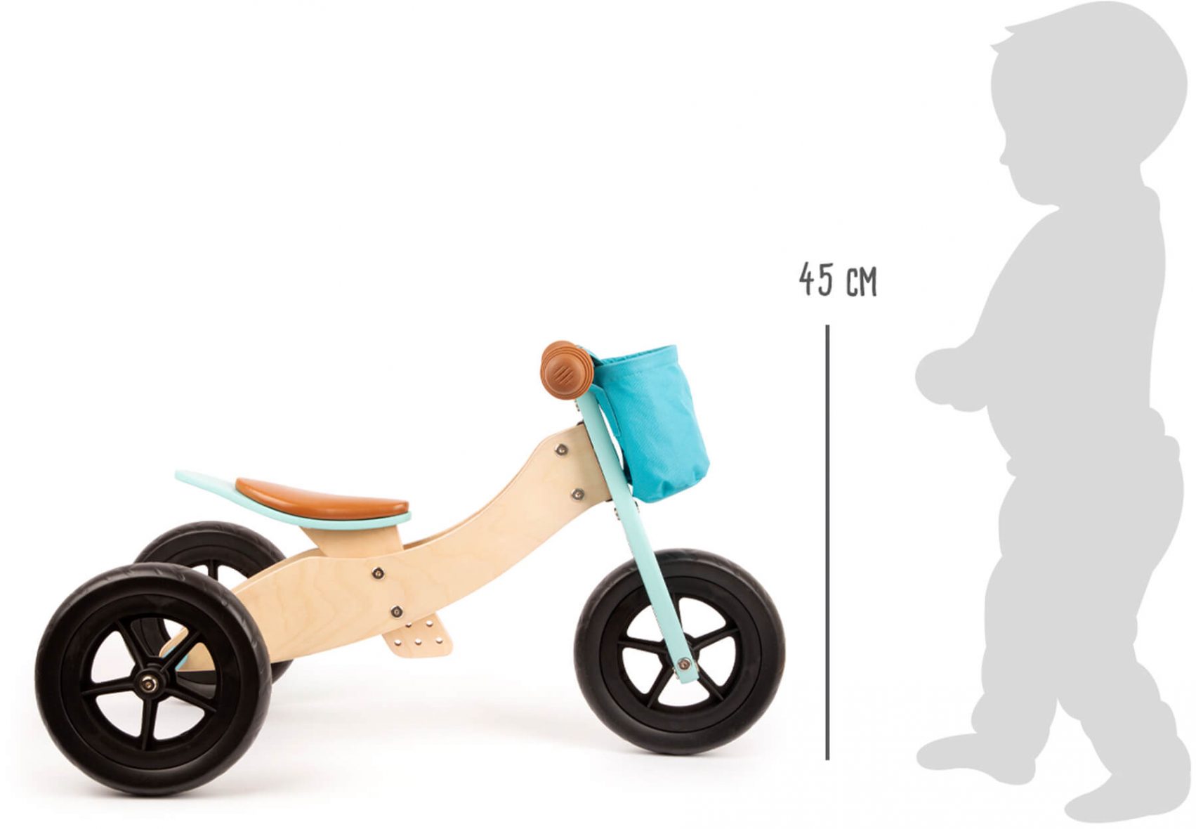 2 in 1 tricicleta si bicicleta turcoaz jucariidezece.ro 5
