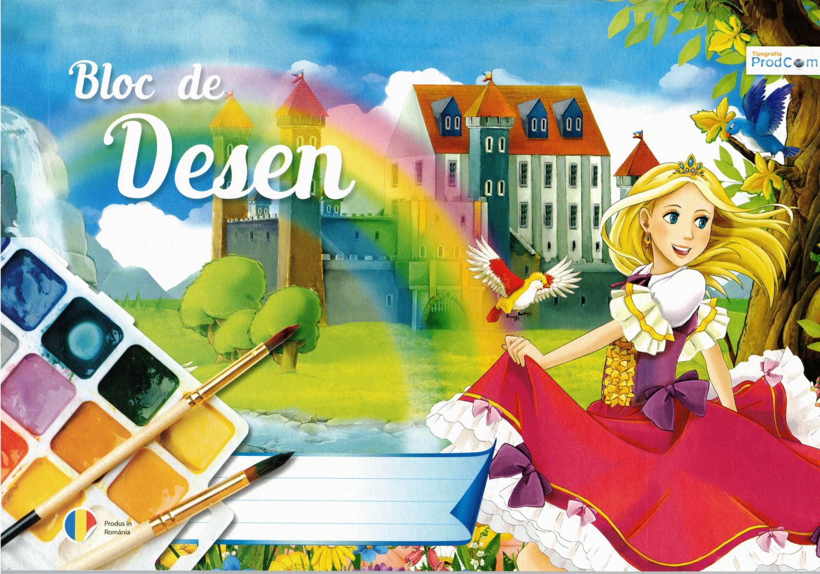 Bloc de desen – Fetita la castel A4 16 file jucariidezece.ro