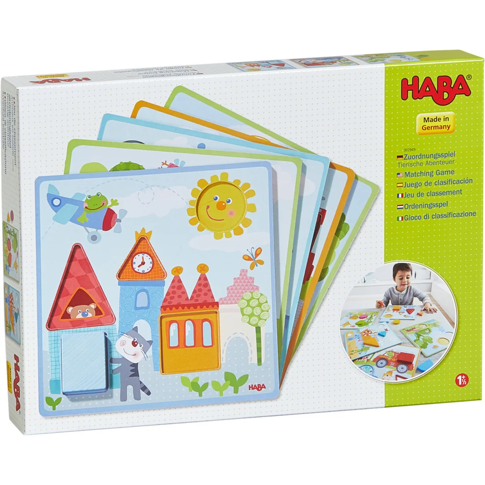 Joc asociere forme geometrice și culori, lemn, Haba
